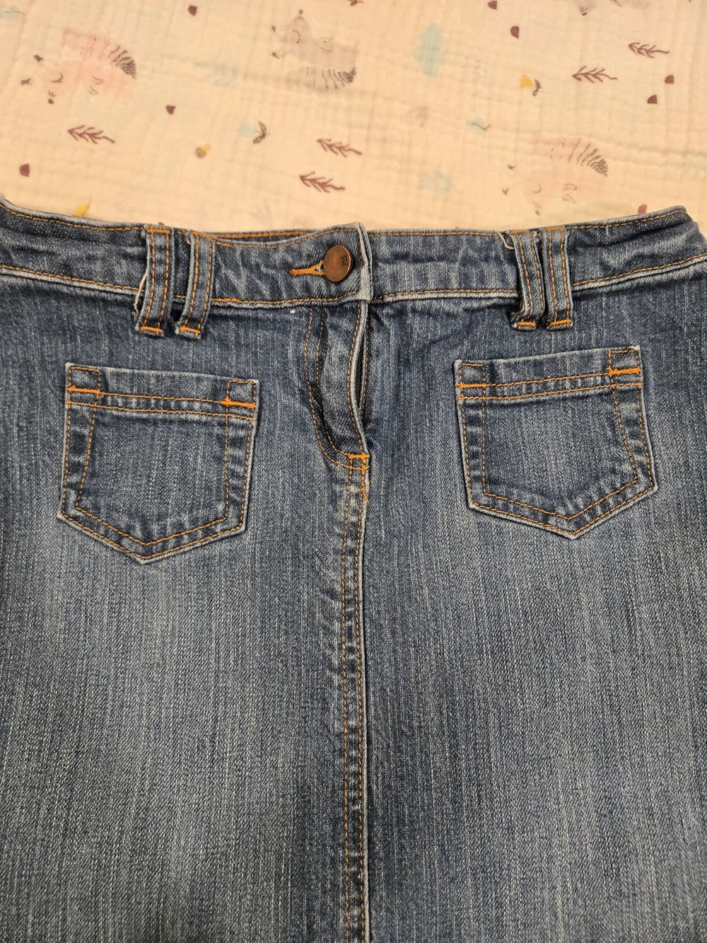 *New York & Company* Blue Denim Mini Skirt with Front Pockets